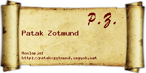 Patak Zotmund névjegykártya